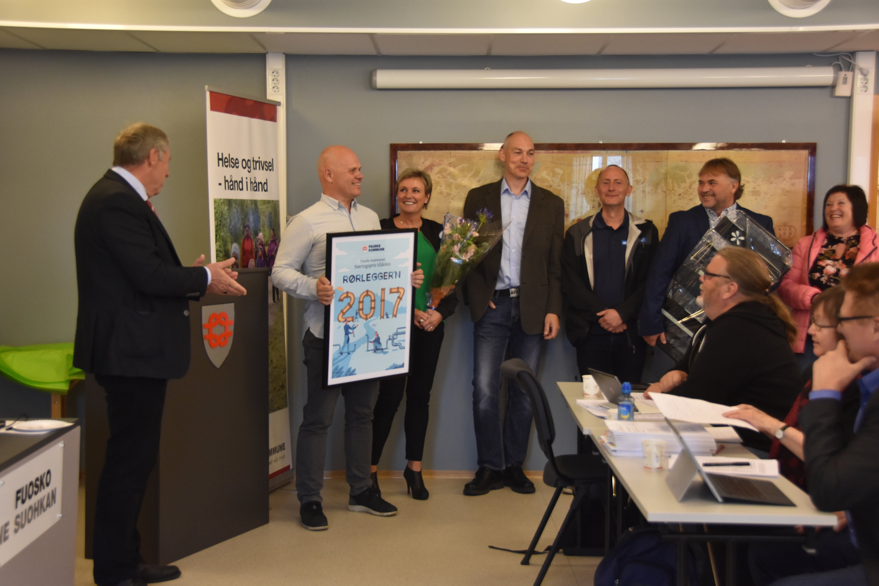 Rørlegger’n Fauske ble overrasket med Fauske kommunes næringspris